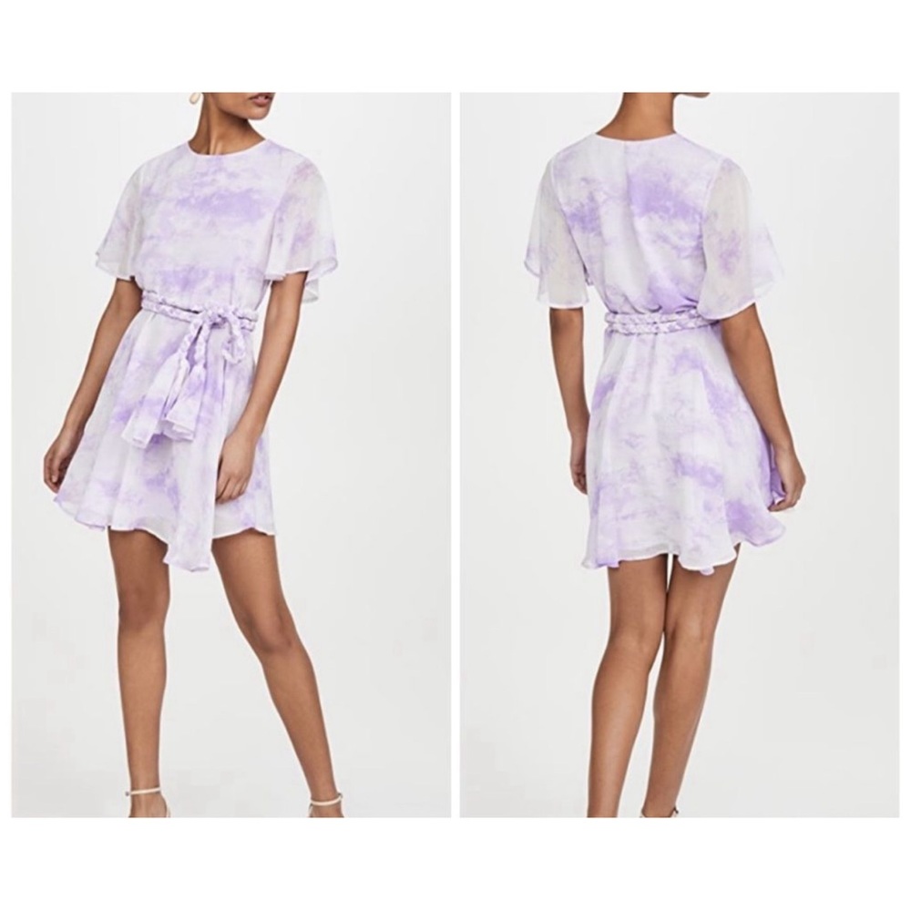 English Factory Purple Tie Dye Braided Belt Dress |